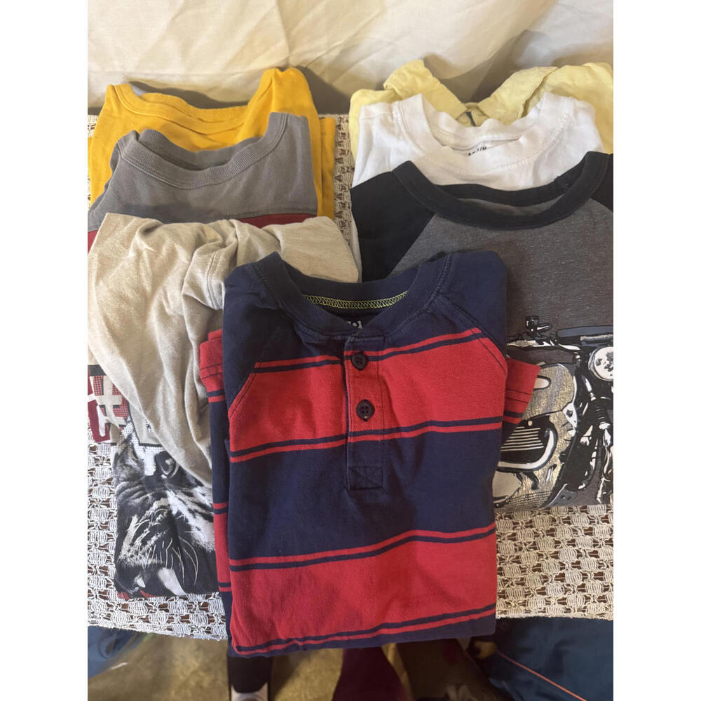 Boys Long Sleeve Shirts Bundle Yellow, Gray, White Size Medium - Picture 6 of 8